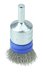 Weiler 11112 Banded Crimped Wire End Brush, Stainless Steel, 3/4 In Dia X 0.006 In Wire, 20000 Rpm