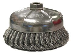 Weiler 12856 Single Row Heavy-Duty Knot Cup Brush, 6 In Dia, 5/8-11 Unc, 0.023 Steel Wire
