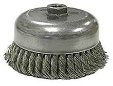Weiler 12906 Heavy-Duty Knot Wire Cup Brush, 6 In Dia., 5/8-11 Unc Arbor, 1.5 X .014 Wire