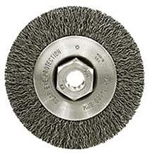 Weiler 13077 Narrow Face Crimped Wire Wheel, 4 In D, .014 In Steel, M14 X 2.0 Nut