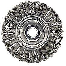 Weiler 13116 Standard Twist Knot Wire Wheel, 4 In D, .020 In Steel Fill, M14 X 2 Nut