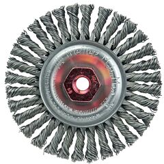 Weiler 13126 Roughneck Stringer Bead Twist Knot Wire Wheels, 4 In D, M10 X1.5 Nut