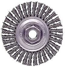 Weiler 13133 Roughneck® Stringer Bead Twist Knot Wire Wheel, 4 In D, M10 X 1.5 Arbor Height