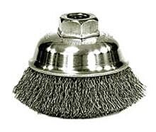Weiler 13177 Crimped Wire Cup Brush, 3-1/2 In Dia., M14 X 2 Arbor, Steel Wire