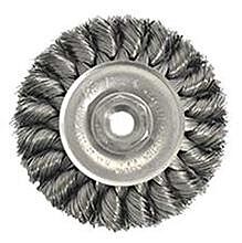 Weiler 13208 Standard Twist Knot Wire Wheel, 3 In D, .014 Stainless Steel, 3/8 In 24 Unf Nut