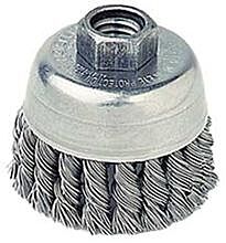 Weiler 13254 Single Row Heavy-Duty Knot Wire Cup Brush, 2-3/4 Dia., M10 X 1.5, .02 Stainless