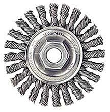 Weiler 13261 Cable Twist Knot Wire Wheel, 4 In D X 1/4 In W, .02 In Steel, M10 X 1.25 Nut