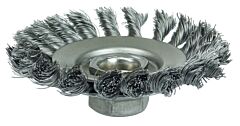 Weiler 13406 Knot Wire Bevel Wheel, 4 In D X 3/8 In W, .014 In Steel Wire, 12,500 Rpm
