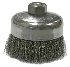 Weiler 14126 Crimped Wire Cup Brush, 4 In Dia., 5/8-11 Unc Arbor, Stainless Steel Wire