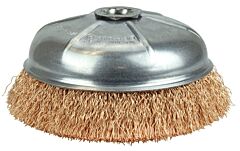 Weiler 14316 Crimped Wire Cup Brush, 6 In Dia., 5/8-11 Unc Arbor, Bronze Wire