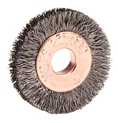 Weiler 15071 Copper Center™ Wire Wheel, 1 In D X 3/16 In W, .006 In Steel Wire, 20,000 Rpm