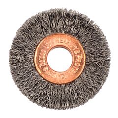 Weiler 15312 Copper Center™ Small Wire Wheel, 1 1/2 In D X 1/4 In W, .008 Steel, 20,000 Rpm