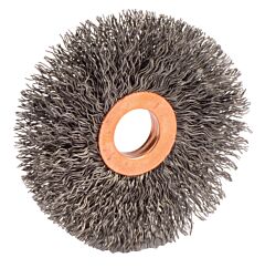 Weiler 15677 Copper Center™ Wire Wheel, 3 In D X 5/8 In W, .014 In Steel Wire, 5/8 Arbor Hole