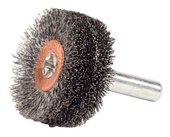 Weiler 17600 Stem-Mounted Wide Conflex Brush, 1 1/4 In D X 1/2 W, .006 Steel Wire, 20,000 Rpm