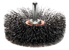 Weiler 17616 Stem-Mounted Narrow Conflex Brush, 3 In Dia X 1/2 In W Face, 0.0118 In Steel, 20000 Rpm, 1/4 In Stem