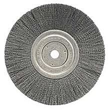 Weiler 01775 Narrow Face Crimped Wire Wheel, 8 In Dia X 3/4 In W Face, 0.006 In Stainless Steel Wire, 6000 Rpm