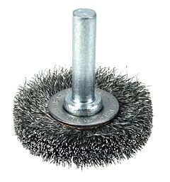 Weiler 17951 Crimped Wire Radial Wheel Brush, 1 1/2 In D, .008 Steel Wire