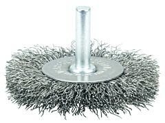 Weiler 17962 Crimped Wire Radial Wheel Brush, 2 1/2 In D, .014 In Steel Wire, 20,000 Rpm