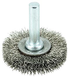 Weiler 17971 Crimped Wire Wheel, 1 1/2 In D, .006 Stainless Steel Wire
