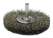 Weiler 17977 Crimped Wire Radial Wheel Brush, 2 1/2 In D, .014 In Stainless Steel