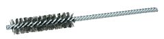 Weiler 21107 Double-Spiral Double-Stem Power Tube Brush, 1/2 In Dia, 5/32 In Stem Dia, 0.0060 In Wire Size, 2 In Brush L
