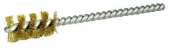 Weiler 21332 Round Power Tube Brush, 1/4 In, .004 Brass, 1 In B.L. (Sm-1/4)
