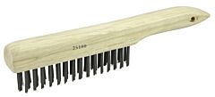 Weiler 25100 Economy Scratch Brush, 10 In L, 4 X 16 Rows, Steel Wire, Shoe Hardwood Handle
