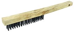 Weiler 25150 Curved Handle Scratch Brush, 13-1/2 In, 3 X 19, Steel Bristle, Curved Wood Handle