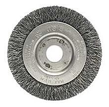 Weiler 00264 Narrow Face Crimped Wire Wheel, 3 In D, .0118 Stainless Steel Wire