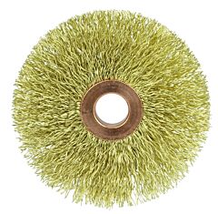 Weiler 29078 Non Sparking Wire Wheel, 3 In D X 5/8 In W, .014 In Brass Wire, 20,000 Rpm