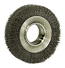 Weiler 03050 Wide-Face Crimped Wire Wheel, 6 In Dia. X 1 1/4 In W, 0.0104 In Steel, 6,000 Rpm