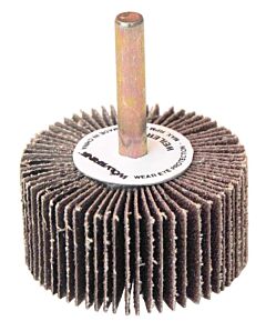 Weiler 30724 Wolverine® Mounted Flap Wheel, Unthreaded, 1/4 In Dia Stem X 2 In Dia X 1 In W, 80 Grit, 25000 Rpm