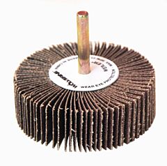 Weiler 30728 Wolverine® Mounted Flap Wheel, Unthreaded, 1/4 In Dia Stem X 3 In Dia X 1 In W, 120 Grit, 23000 Rpm