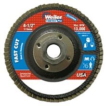 Weiler 31317 Vortec Pro Abrasive Flap Discs,4.5", 120 Grit, 5/8 Arbor, 13,000 Rpm, Alum Back