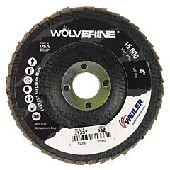 Weiler 31337 Vortec Pro® Abrasive Flap Disc, 4 In, Angled, Phenolic Back