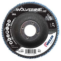 Weiler 31389 4-1/2" Vortec Pro High Density Abrasive Flap Disc, Flat