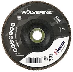 Weiler 31414 7" Abrasive Flap Disc, Flat, Phenolic Backing