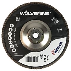 Weiler 31421 7" Abrasive Flap Disc, Flat, Phenolic Backing