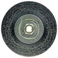 Weiler 35206 Polyflex® Stringer Bead Twist Knot Wheel, 6 In D X 3/16 W, .014 Steel, 9,000 Rpm