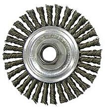Weiler 36018 Vortec Pro Knot Wire Wheel, 4 In Dia, .02In Carbon Steel Wire, 5/8 In - 11 Arbor