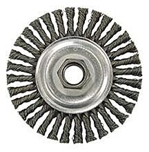 Weiler 36021 Vortec Pro Knot Wire Wheels, 4 In Dia, .02 Carbon Steel, M10 X 1.25 Nut