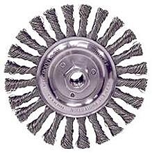 Weiler 36024 Vortec Pro Knot Wire Wheel, 6 In Dia, .025 In Carbon Steel Wire, Retail Pk