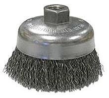 Weiler 36036 Vortec Pro Crimped Wire Cup Brush, 4" Dia, 5/8-11, 0.02" Carbon Steel, Display