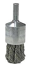 Weiler 36050 Vortec Pro Stem Mtd Knot Wire End Brushes, Carbon, 3/4 In Dia, .02 Wire
