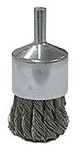 Weiler 36051 Vortec Pro Stem Mtd Knot Wire End Brushes, Carbon Steel, 1 In Dia, .02 Wire