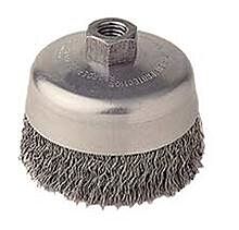 Weiler 36061 Vortec Pro Crimped Wire Cup Brush, 5" Dia, 5/8-11, 0.02" Carbon Steel, Display