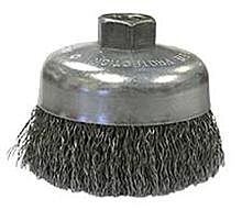 Weiler 36070 Vortec Pro Knot Wire Cup Brush, 5 In Dia., 5/8-11 Arbor, .023 In Carbon Steel