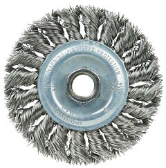 Weiler 36213 Vortec Pro® Knot Wire Wheel, 4 In D, .014 In Stainless Steel, 5/8 In - 11 Arbor