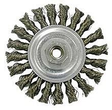Weiler 36216 Vortec Pro Knot Wire Wheel, 4 In Dia, .014 In Carbon Steel Wire, M10 X 1.5 Arbor