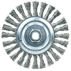 Weiler 36224 Vortec Pro Knot Wire Wheel, 6 In Dia, .025 In Carbon Steel Wire, 11,000 Rpm